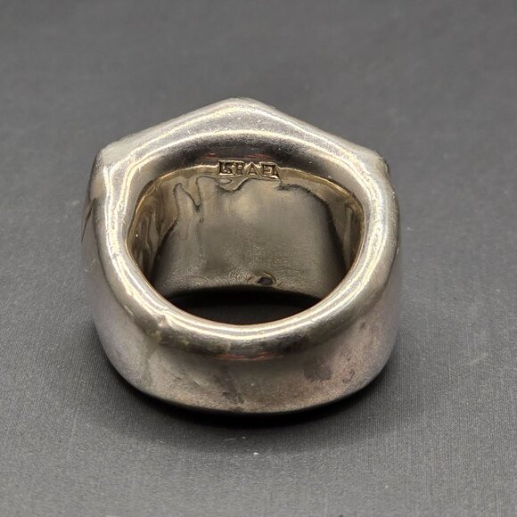 VTG Israel Electroform Sterling Silver Geometric Ring Size 7 Modernist 7.82g - Picture 4 of 10